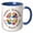Blue/White, variant on 3drose, Happy Summer, Happy Beach Hours Colorful Summer Water Sports Gift, 15oz Mug