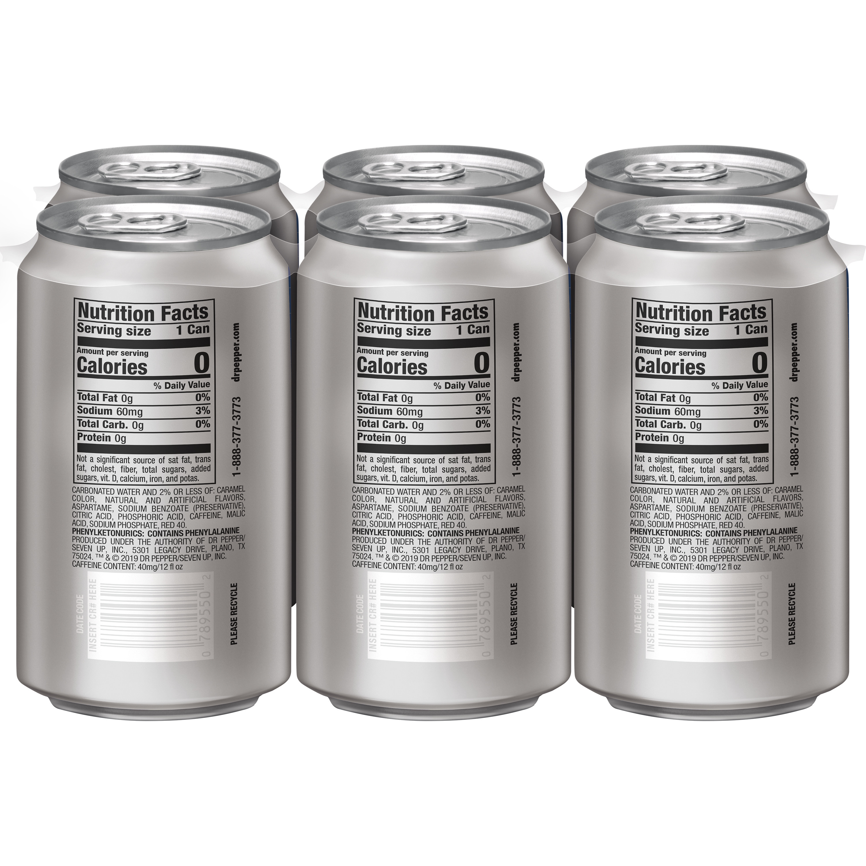 Diet Dr Pepper Cherry Soda, 12 fl oz cans, 6 pack