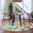 thumbnail image 3 of Colorful Easter Bunny Round Area Rug 7Ft Washable Circle Rugs for Dorm Laundry Room, Spring Easter Eggs Floral Wooden Non-Slip Carpet Floor Mats Indoor Outdoor Carpet Runner Aesthetic Home Decor, 3 of 8