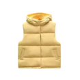thumbnail image 3 of WRKEKC Kids Puffer Vest Solid Color Hooded Sleeveless Vest for Girls Boys 4-12 Years Warm Cozy Casual Outerwear Fall Winter Jackets, 3 of 4