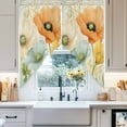 thumbnail image 4 of Vintage Poppy Swag Valances for Windows 2 Pack Orange Blue Yellow Floral Watercolor Flowers Swag Kitchen Curtains 36 Inches Long Rod Pocket Short Window Treatment for Kitchen Bathroom 36"x36", 4 of 8