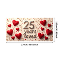 thumbnail image 2 of LUUFILx 25 Years Loved Anniversary Backdrop Banner Party Supplies Decorations Photography Props Romance Celebration Background Retro Decor, 2 of 8