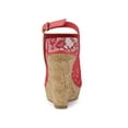 thumbnail image 2 of BLISSFUL STEP Chaussures pour Femmes Sandales à Talon Compensé à Plateforme à Bout Ouvert avec Lacets Rouges 6, 2 of 8