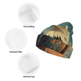 thumbnail image 3 of Picia Western Desert Cactus Bald Eagle Pattern Knitted Beanie Hat for Men and Women , Unisex Winter Warm Stretchy Knit Cap Thick Fisherman Beanies Cuffed Plain Skull Caps, 3 of 6