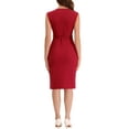 thumbnail image 3 of MODA NOVA Pencil Dress for Juniors Sleeveless Wrap V Neck Belted  Dresses, 3 of 5