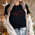 thumbnail image 2 of JeashCHAT Womens Valentine's Day Graphic Tees Short Sleeve Crew Neck Heart Printed Shirts Blouse Tops, 2 of 5