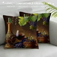 thumbnail image 3 of HENGT Wine and Pattern Pillow Cover Printed Pillowcase Square Decorative Cushion Cover Soft for Car Sofa Bed Couch Room, 3 of 5