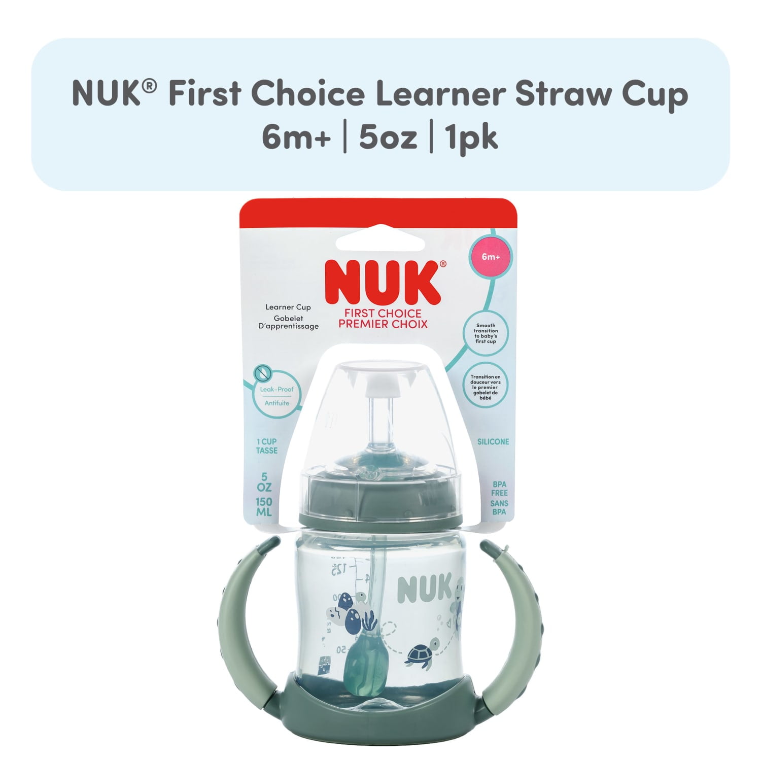 NUK First Choice Learner Straw Cup, 5 oz, 1 Pack