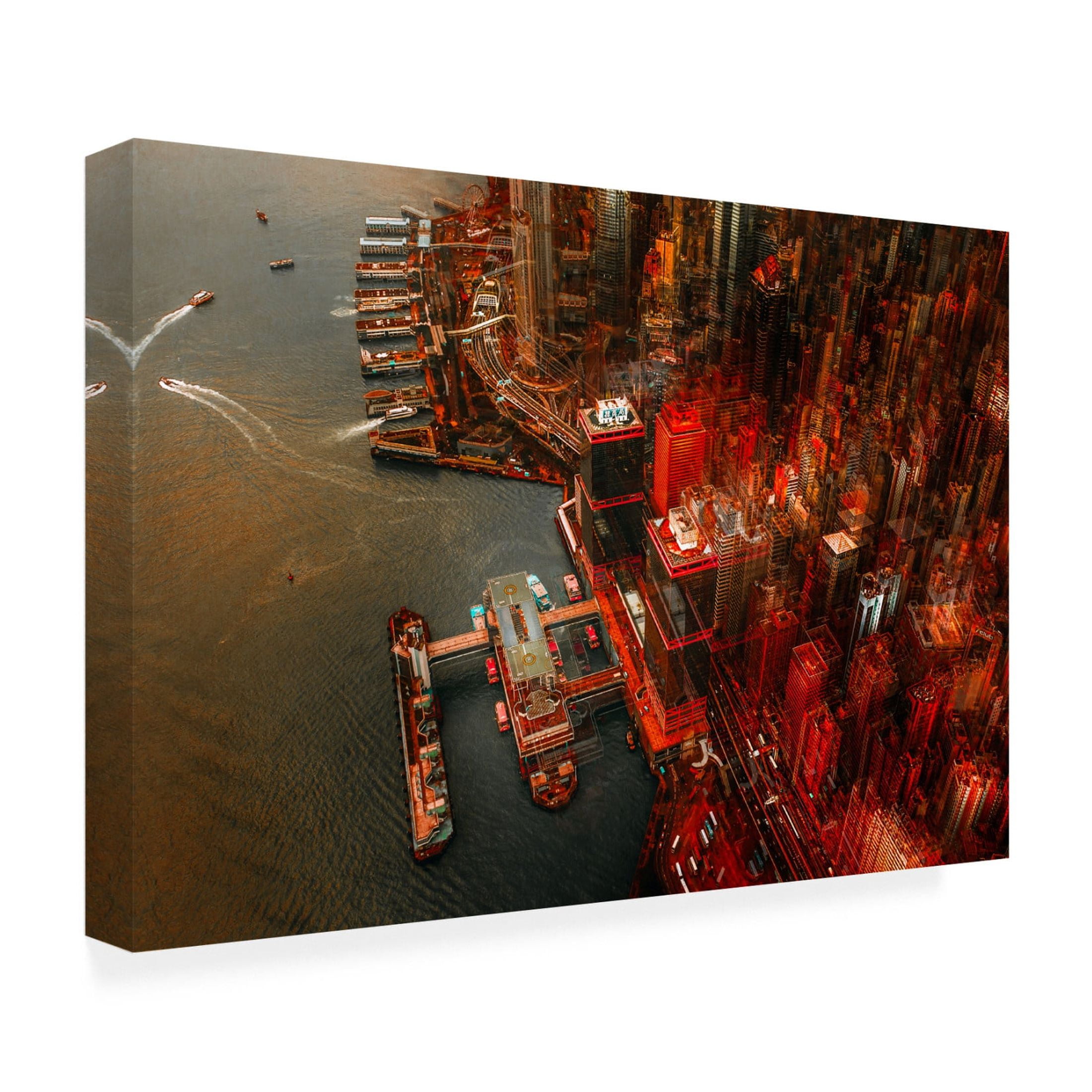 Canvas Wall Art - Carmine Chiriaco 'Hk' Wall Art for Living Room, Bedroom, or Office Décor by Trademark Fine Art - 32 x 22 Inches