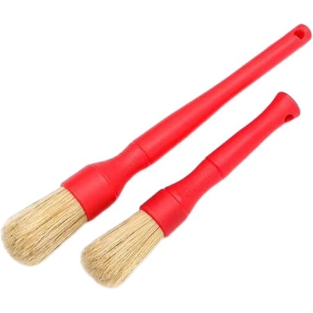 2X Car Automobile Detailing Brush Multi Purpose Wheels Cleaner for Interior Panels Badges, Red