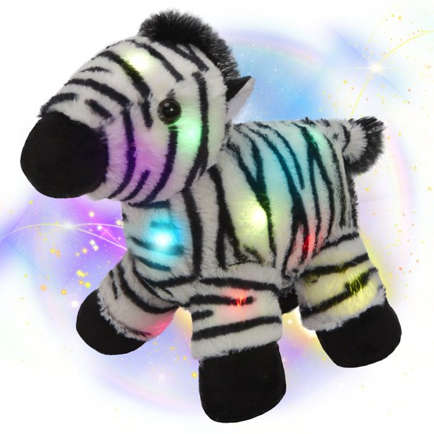 Houwsbaby Light up Standing Zebra Stuffed Animal LED Plush Toy Birthday