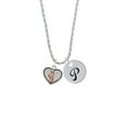 thumbnail image 2 of Delight Jewelry Silvertone Ballet Shoe in Heart Silvertone Script Initial Disc - P - Charm Necklace, 20"+3", 2 of 4