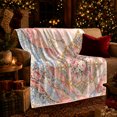 thumbnail image 3 of Ornate Floral Medallion Pink Roses Gold Filigree Vintage, Cozy Friendship Quote Scene, Warm Flannel Blanket for Living Room and Reading Nook, Art Lovers Friendship Gift, Artistic Home Decor, 3 of 9