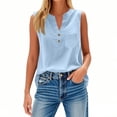 thumbnail image 4 of Cotton Linen Tank Tops for Women Button Down Sleeveless Shirt Gauze Breathable Blouses, S, 4 of 6