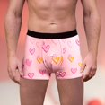 thumbnail image 2 of khonts,Men's Sexy Boxer Briefs Enhancing Pouch Underwear of Hearts Graphic Jock Strap Enhancer Underpants Pink S, 2 of 4