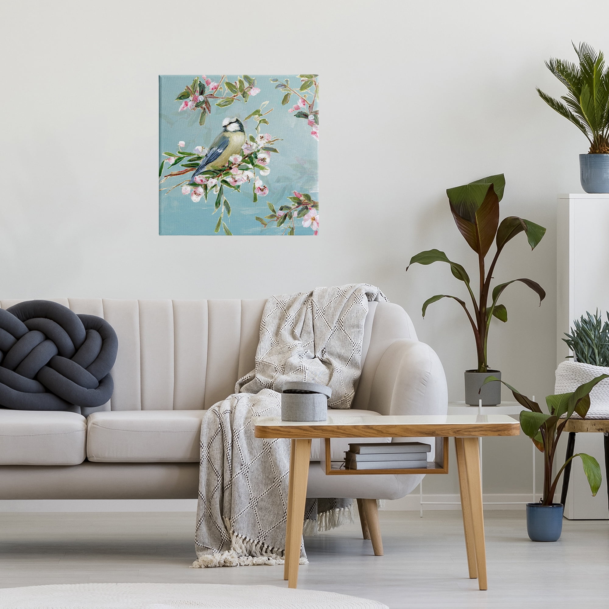 Stupell Industries Songbird Perched on Blooms Canvas Wall Art, design by Sally Swatland