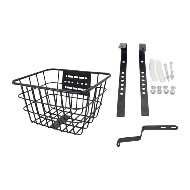 Cesta de bicicleta para niños, portátil, de alambre de hierro, sencilla, para manillar Sin tapa