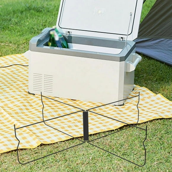 Soporte de casilla de hielo de soporte de enfriamiento plegable Metal de servicio pesado Rack de maleta de estado de soporte plegable para viajes al Negro curvado