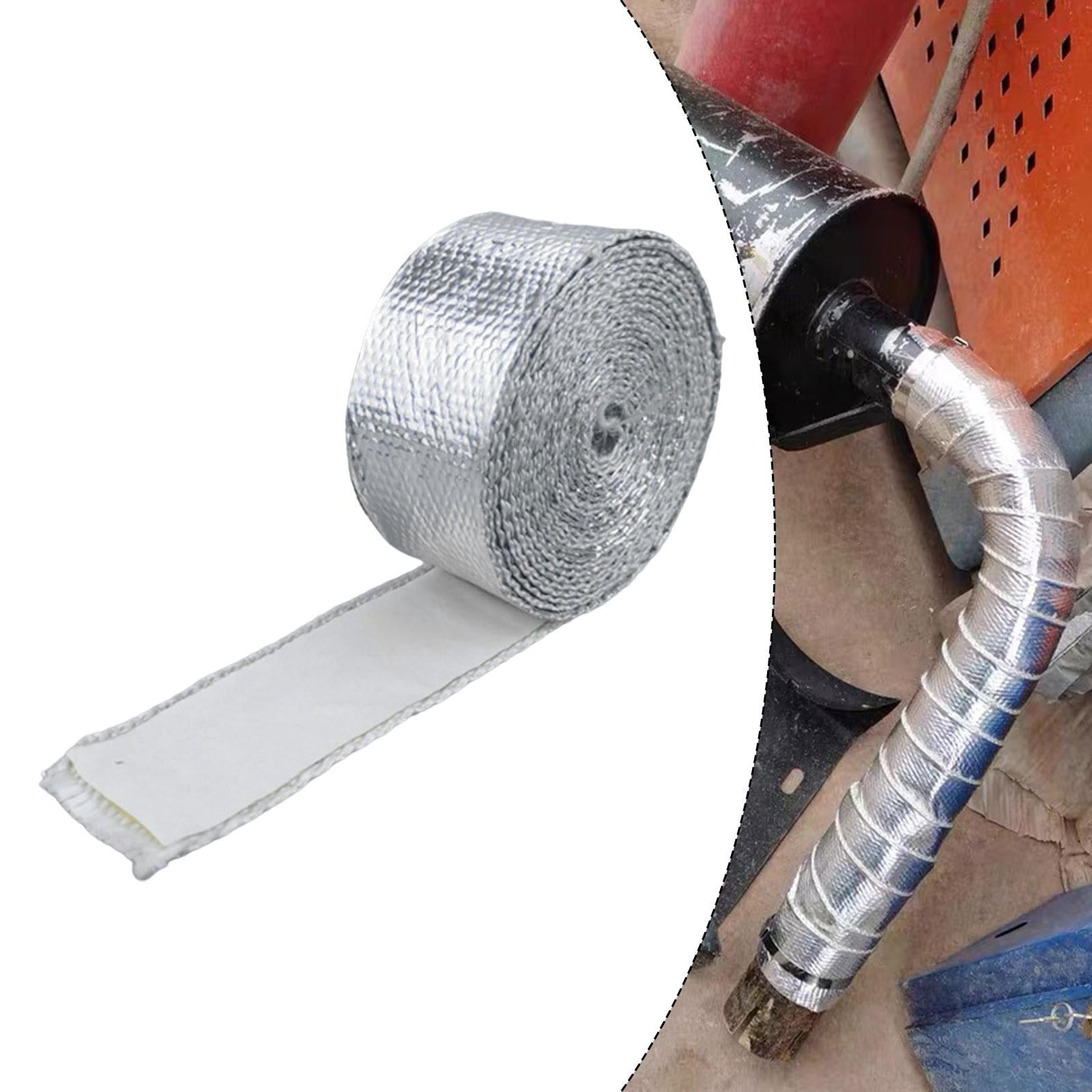 Miulika Fiberglass Aluminum Foil Tape High Temp Heavy Duty Multipurpose Sturdy Thermal Insulation Adhesion for Furnace Repair Ducting 1.5mmx50mmx5m