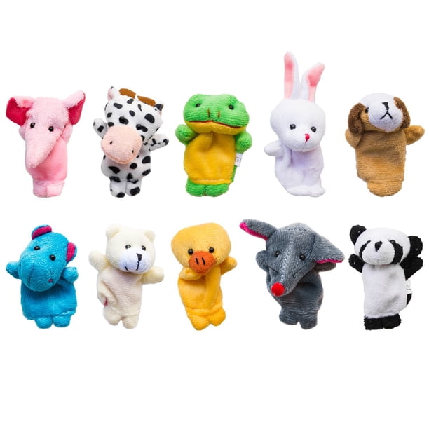 Velvet Cute Animal Style Finger Puppets for Children, Shows, Playtime