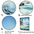 thumbnail image 3 of Designart "Palms On The Azure Horizon Seascape II" Coastal Floater Framed Wall Art Prints, 3 of 5