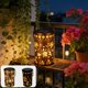 thumbnail image 1 of Farol solar de jardín colgante de metal, luz impermeable exterior de prado • Lámpara solar decorativa decorativa de proyección floral para patios, jardines traseros y caminos, 1 of 6