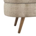 thumbnail image 6 of MIKIBAMA 43.5 Inch Brown Oval Boucle Storage Ottoman Bench Rubber Wood Legs for Living Room Bedroom Entryway, 6 of 8
