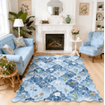 thumbnail image 5 of MJIAexp 5x7 Moroccan Floral Area Rug Washable Bedroom Rug Vintage Boho Area Rug Non-Slip Accent Throw Rug Stain Resistant Floor Carpet for Kitchen Entryway Living Room Office Blue, 5 of 8