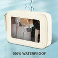 thumbnail image 4 of Soda Candy Clear Makeup Bag Organizer Travel Toiletry Bag Cosmetic Bag for Women Waterproof Portable Make up Skincare Pouch Car Organizer Bag with Golden Zippers for Essentials, off White, 4 of 6