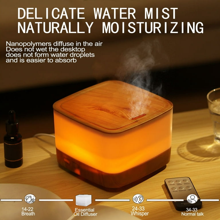 Oil Diffuser Essential Oils[6 Pack], 500ML Oil Diffuser Large Room,8  Colors+23dB Quiet Oil Diffuser with Essential Oils Included, Wood  Made+Ultrasonic