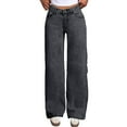 thumbnail image 5 of Boyfriend Jeans for Women, Audhol Women's Loose Stretchy Wide Leg Jeans Straight Leg Denim Pants Jean for Women Trendy 2025 Womens Baggy Jeans Grey M, 5 of 6