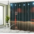 thumbnail image 5 of Ambesonne Sports Shower Curtain, Empty Basketball Court, 69"Wx84"L, Brown Black and Red, 5 of 5