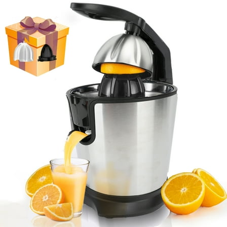 Electric Citrus Juicer, Orange Juice Squeezer with Two Size Juicing Cones, Stainless Steel Orange Juice Maker with Soft Grip Handle, For Oranges, Grapefruits, Lemons and Other Citrus Fruit