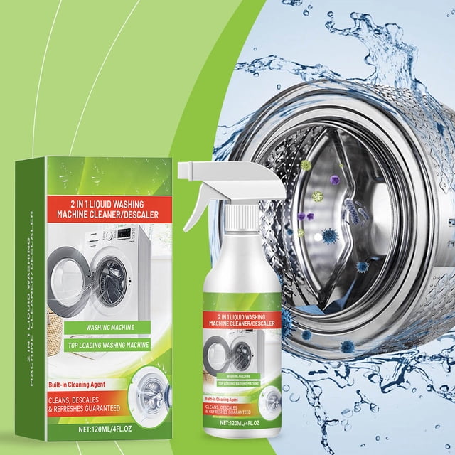 Limpiador de lavadoras Lisbinx 120 ml, 3 en 1, elimina manchas, seguro para todo tipo de lavadoras, mejora el rendimiento de los electrodomésticos, refresca y mantiene la higiene.