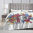 thumbnail image 4 of ZICANCN Dragon Skull Tattoo Anti-Pilling Flannel Bed Throw Blankets - Couch-Ultra-Soft Micro Fleece Sofa Bed Camping Travel Blanket for Adults 80"x60", 4 of 8
