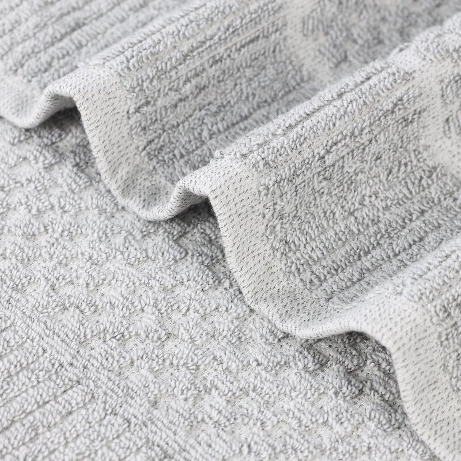 Superior Naples Viscose Cotton Blend Medium Weight Face Towels Washcloths, Set of 12, Platinum