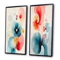 thumbnail image 3 of Designart "Blossoming Energy Retro Minimal Flower VI" Abstract Painting Framed Wall Art Set Of 2 - Modern Blue Framed Wall Art Set Of 2, 3 of 6