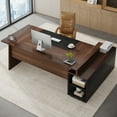 thumbnail image 5 of Tribesigns 78-Inch Executive Office Desk: Modern L-Shaped Desk with File Cabinet and Storage Shelves, Large Wood Computer Desk for Home Office, 5 of 10