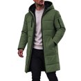 thumbnail image 3 of Mens Winter Coats Plus Size Mens Jackets Men's Solid Winter Thickened Jacket Windproof Quilted Coat Multi - Pocket Long Sleeve Padded Outerwear, L-4XL, 3 of 9