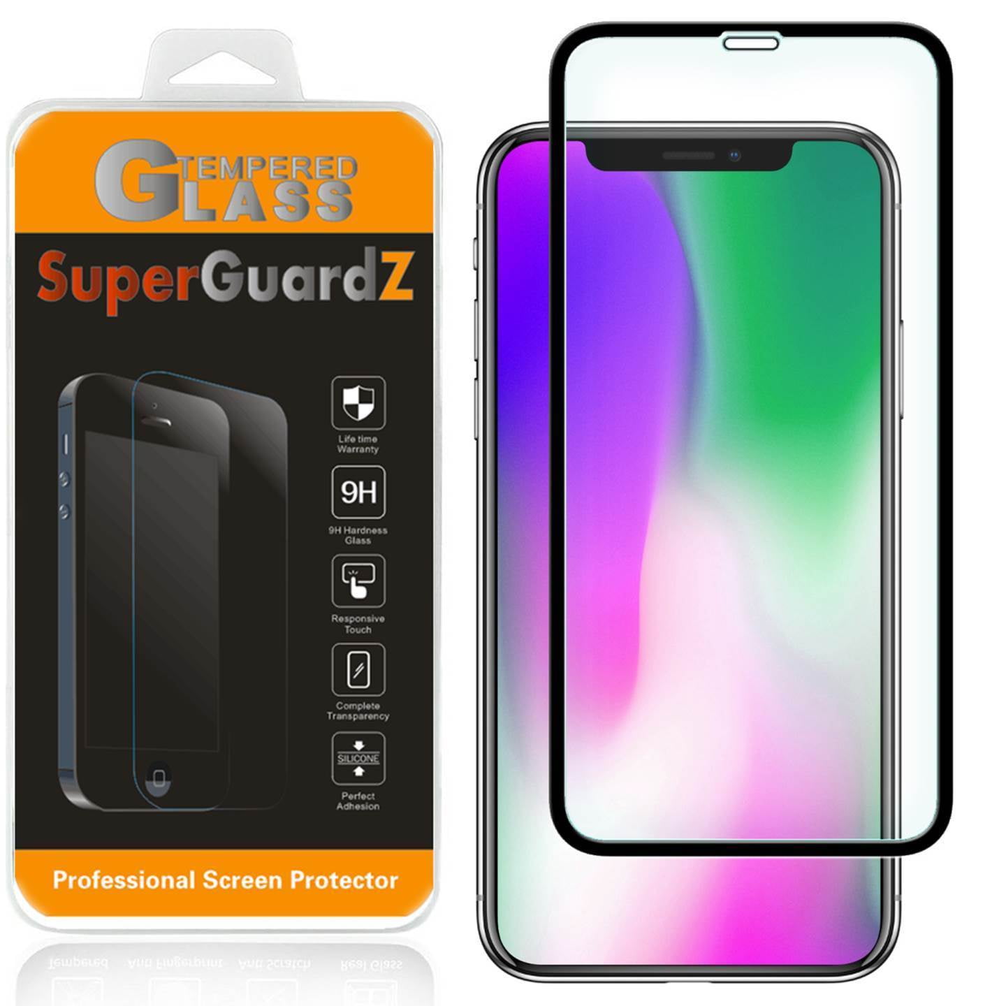 For iPhone XS Max - SuperGuardZ Full Cover Tempered Glass Screen Protector, Edge-To-Edge, 9H, Anti-Scratch, Anti-Fingerprint -