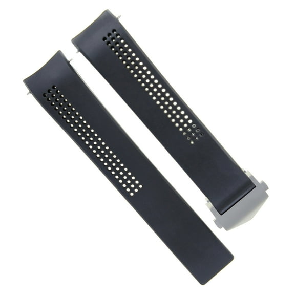 20MM RUBBER STRAP BAND WITH CLASP FOR TAG HEUER CARRERA CALIBRE WATCH BLACK