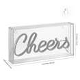 thumbnail image 2 of Cheers 11.8" Contemporary Glam Acrylic Box USB Operated LED Neon Light, Yellow, 2 of 6