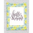 thumbnail image 1 of Hello Summer Tapestry, Hand Lettering Phrase Print in Frame with Radiant Yellow Whole Pineapples, Wall Hanging for Bedroom Living Room Dorm Decor, 40W X 60L Inches, Multicolor, by Ambesonne, 1 of 2