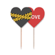 thumbnail image 1 of Logo de advertencia de peligro Palillos de dientes bandera etiqueta de amor selección de pastelitos, 1 of 4