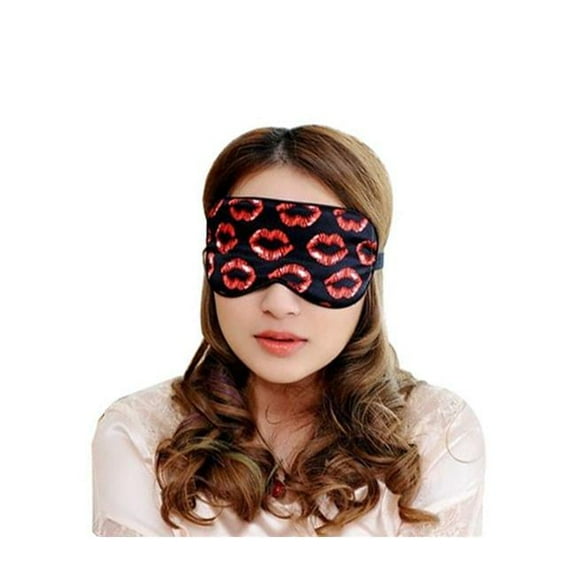 Panda Superstore PS-BEA11061971-ALAN00089 Soft Silk Lovely Eyeshade Sleep Eye Mask - Red Lips