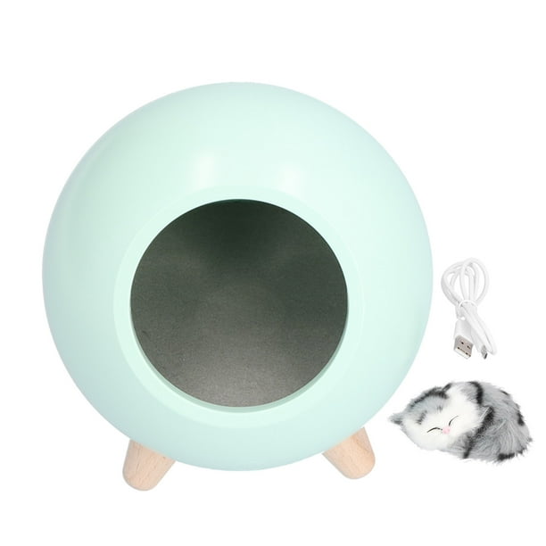 Lámpara de ambiente USB para dormitorio de niñas y niños, luz LED de noche con dibujos animados, luz cálida, verde
