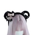thumbnail image 1 of Diadema con orejas y cuerno de animal de peluche - Diadema con disfraz de animal para fiesta temática navideña de Halloween Adepaton BST2000703-1, 1 of 5
