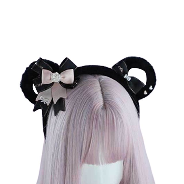 Diadema con orejas y cuerno de animal de peluche - Diadema con disfraz de animal para fiesta temática navideña de Halloween Adepaton BST2000703-1