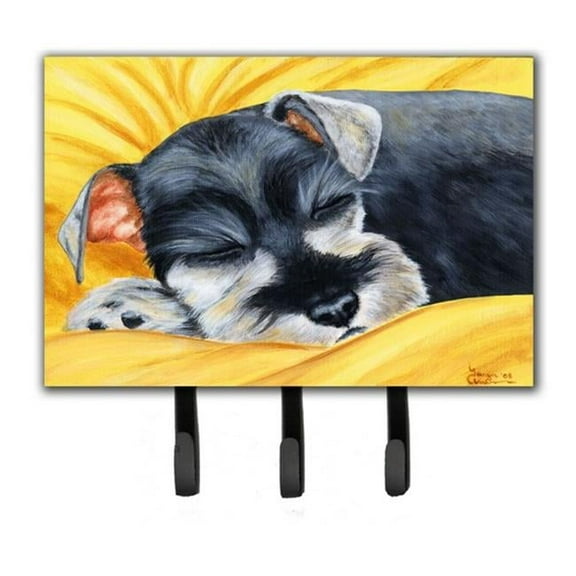 Snoozing Schnauzer Leash or Key Holder