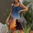 thumbnail image 3 of Ladies' Summer Dress Beach Sleeveless Galaxy Star Outer Space T-shirt Vest Sun Skirt, 3 of 8